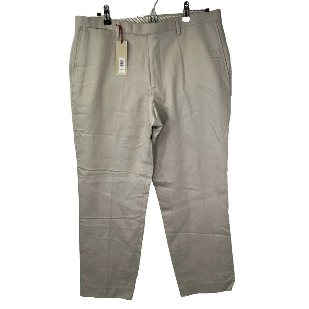 Banana Republic Heritage Pants Mens 33x28 Slim Fit‎ Linen Blend New Hemmed